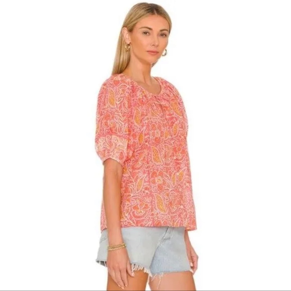 Cleobella Layla Organic Cotton Blouse in Blossom Block Print Size Large - Picture 8 of 11